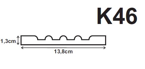 K46 kültéri, homlokzati díszléc XPS